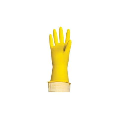 Перчатки хозяйственные латексные ЛЮБАША ЭКОНОМ, МНОГОРАЗОВЫЕ, хлопчатобумажное напыление, размер M