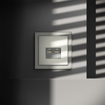 Розетка компьютерная встраиваемая VOLTUM S70 двойная RJ45+RJ45 кат.6, (сталь)