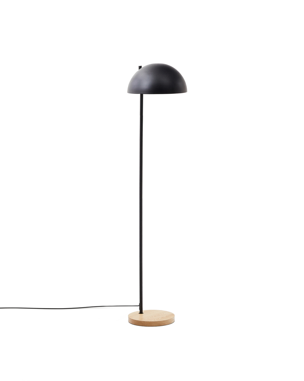 Торшер из дерева ясеня Catlar и металла черный