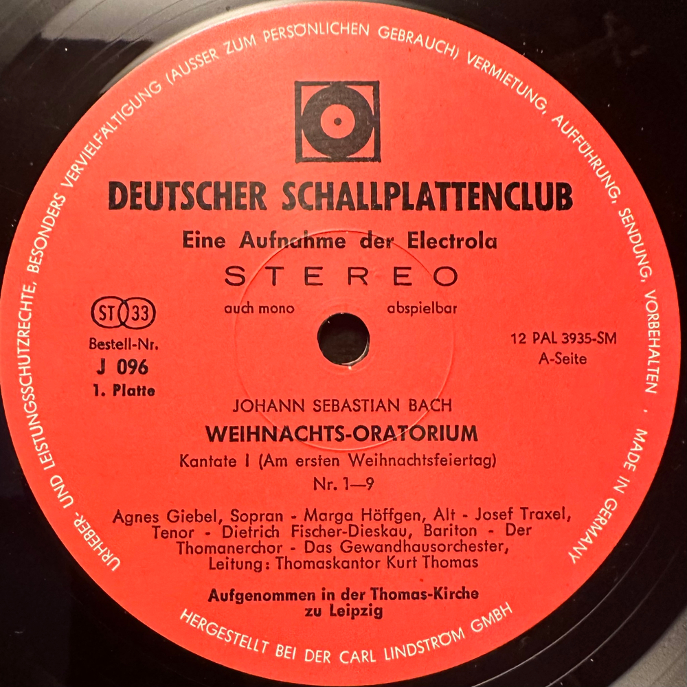 Бах - Рождественская оратория, Кантаты I-IV, BWV 248 (№ 1-42) 2LP (Германия)