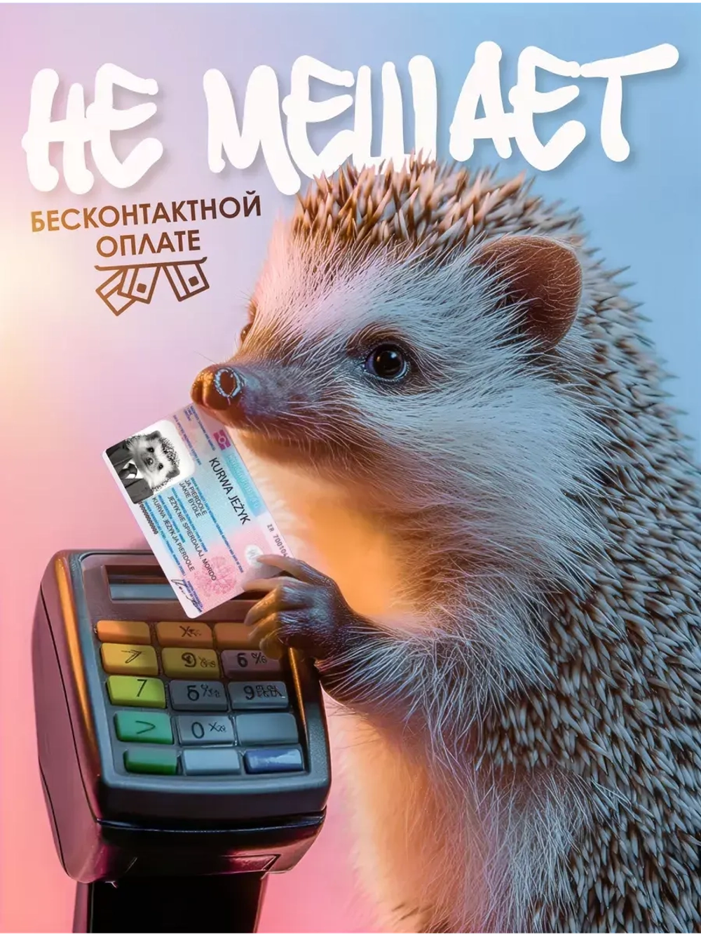 Наклейки на банковскую карту "Хомяк KURWA"