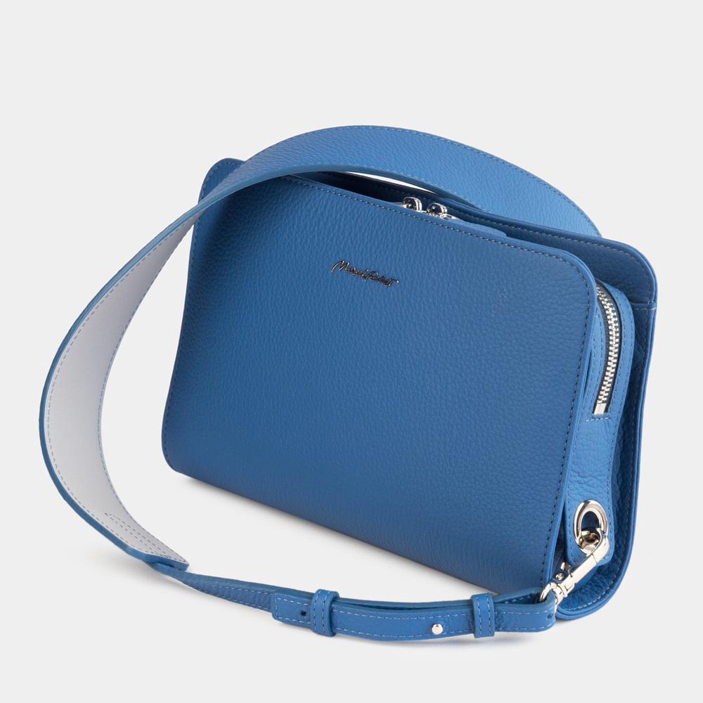 Женская сумка-трансформер Emilie из кожи теленка цвета синий