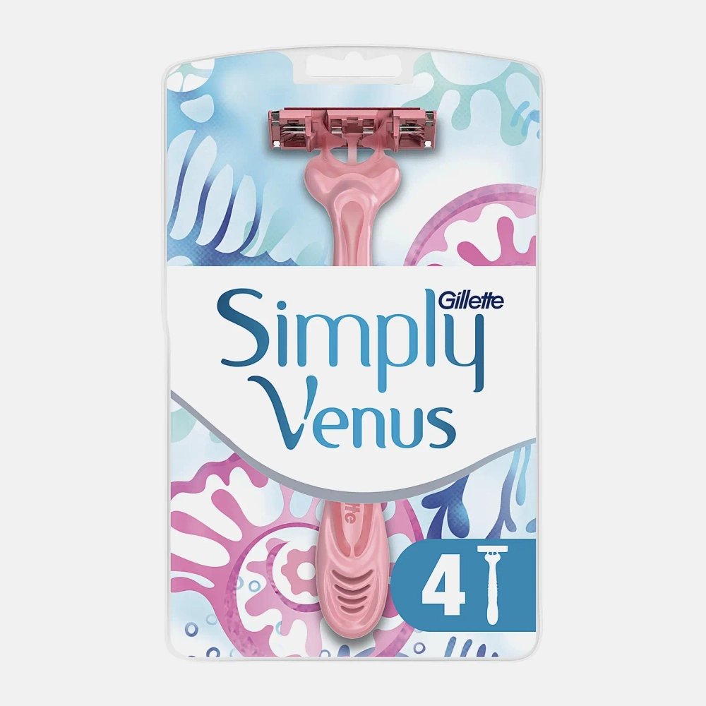 Бритвы Venus 3 одноразовые женские 3лезвия 4шт