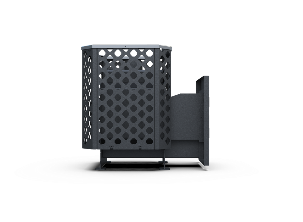 Банная печь Душа-15 Сетка Перфорация стекло 8мм