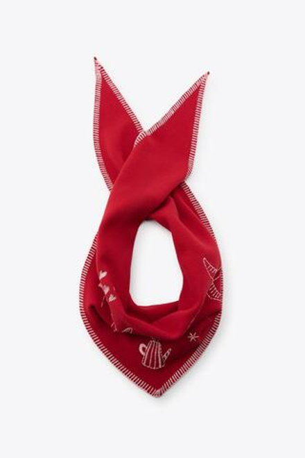 ZARA МАКСИ-БАНДАНА С ВЫШИВКОЙ, КРАСНЫЙ
