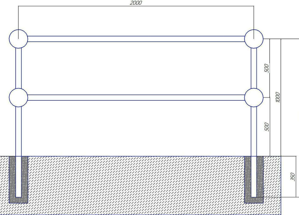 Пешеходное ограждение ПО-2