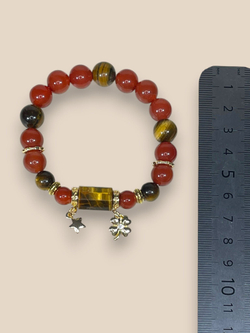 Браслет для Львов, сердолик и тигровый глаз