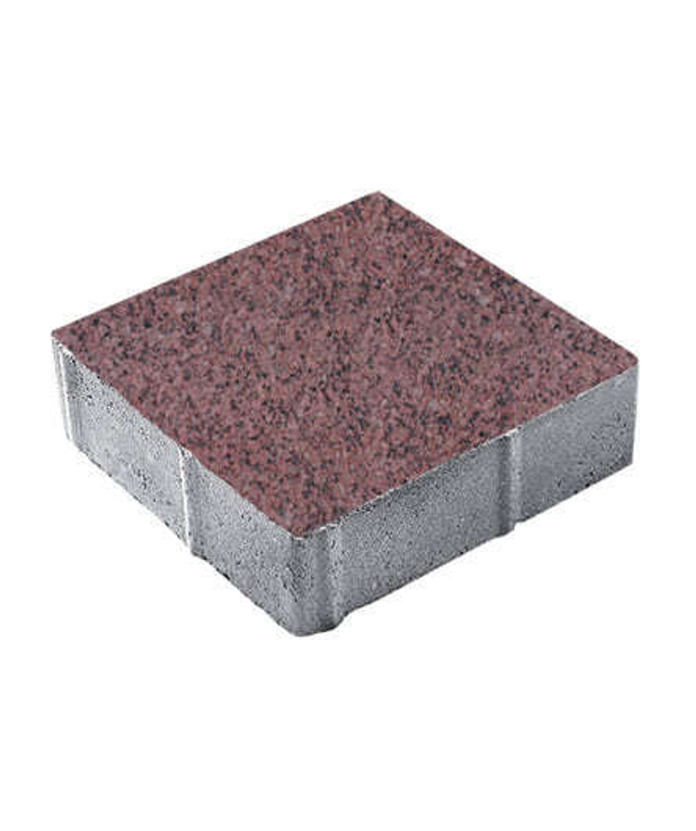 Гранитная тротуарная плитка КВАДРАТ - Б.1.К.6 Гранит Красный с черным