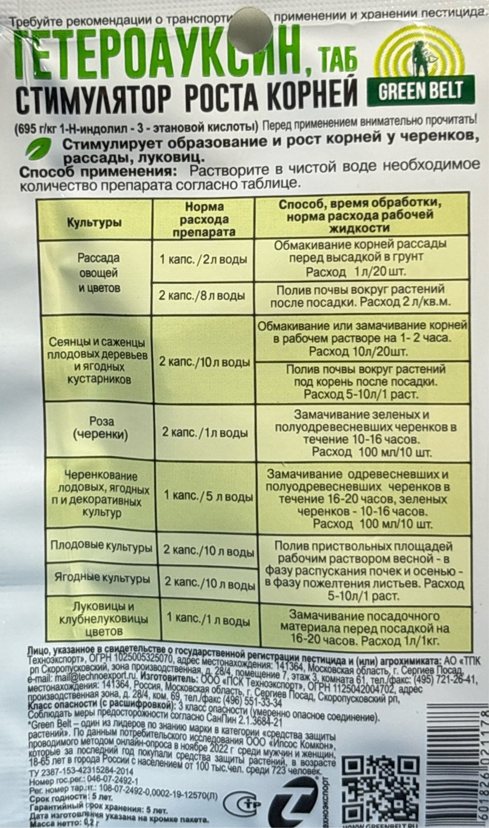 Гетероауксин (пак 2 капсулы)  ПЗУ-60