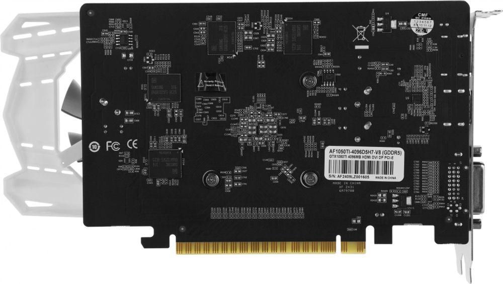 Видеокарта PCI-E Afox GeForce GTX 1050 Ti (AF1050TI-4096D5H7-V8)