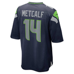 Футболка Nike Home Game Jersey Throwback Player Seattle Seahawks #14 DK Metcalf Navy Blue