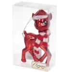 Елочная игрушка «Оленёнок в шапочке» 7*4*13 см, Красный