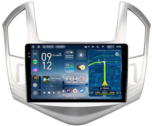 Магнитола для Chevrolet Cruze 1 2012-2015 (рамка серебро) - Teyes CC4-PRO монитор 9.5" 2K QLED на Android 13, Быстрейшая, Snapdragon 778G, ИИ, CarPlay, DSP, 4G SIM-слот