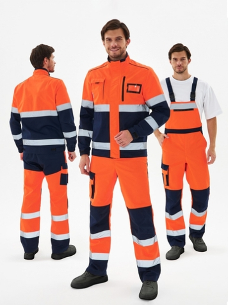 Костюм сигнальный PROFLINE Specialist-2 МВО (тк.Смесовая,240) п/к, оранжевый/т.синий