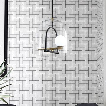 Оригинальный светильник-подвес в виде стилизованной птицы под колпаком BIRD ONE