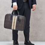 COACH Calfskin PVC Crossbody Bag, Handbag Regular Men"s Brown Monogram