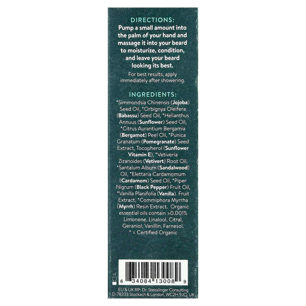 Badger, масло для бороды, ваниль и бергамот, 29,6 мл (1 жидк. унция)