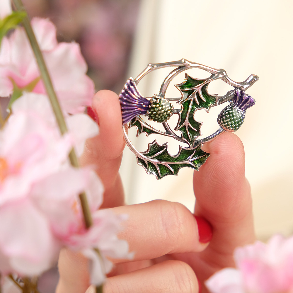 "Кардус" брошь в серебряном покрытии из коллекции "Флорина" от Jenavi