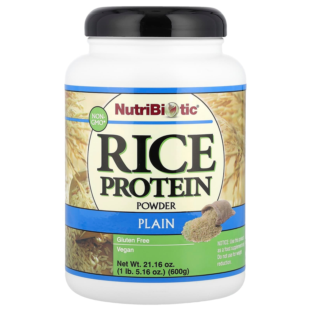 NutriBiotic, Порошок из рисового протеина, обычный, 1 фунт 600 г (5,16 унции)