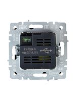 BRITE Розетка USB A+A 5В 3,1А РЮ10-1-БрС сталь IEK