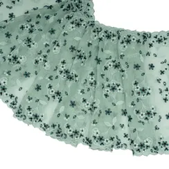 Вышивка на сетке ментол/изумруд 22 см