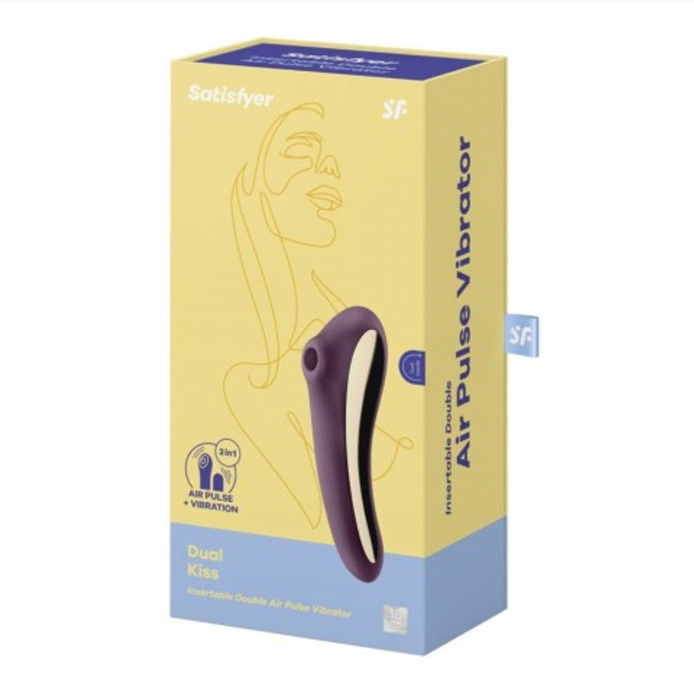 Вибромассажер с вакуумной стимуляцией Satisfyer Dual Kiss wine фиолетовый