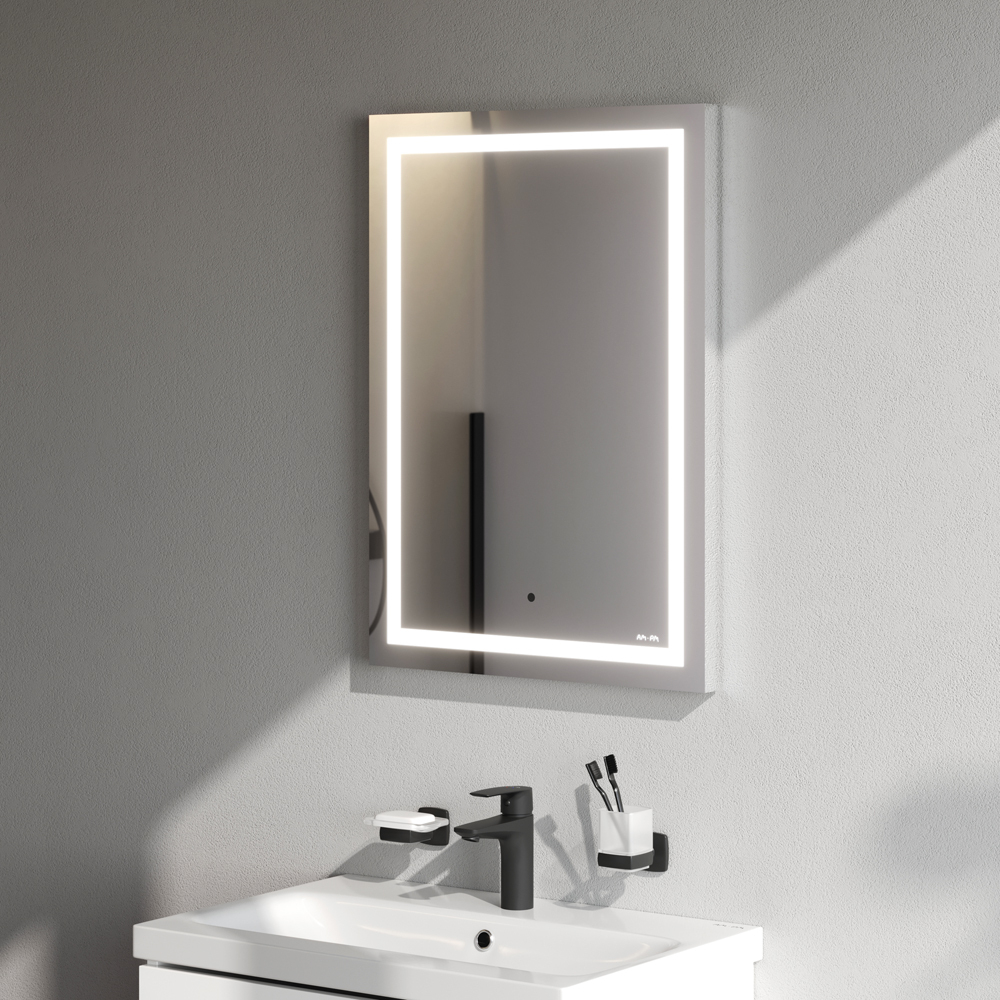 Универсальное зеркало настенное с контурной LED-подсветкой, 50 см AM.PM Gem M91AMOX0501WG