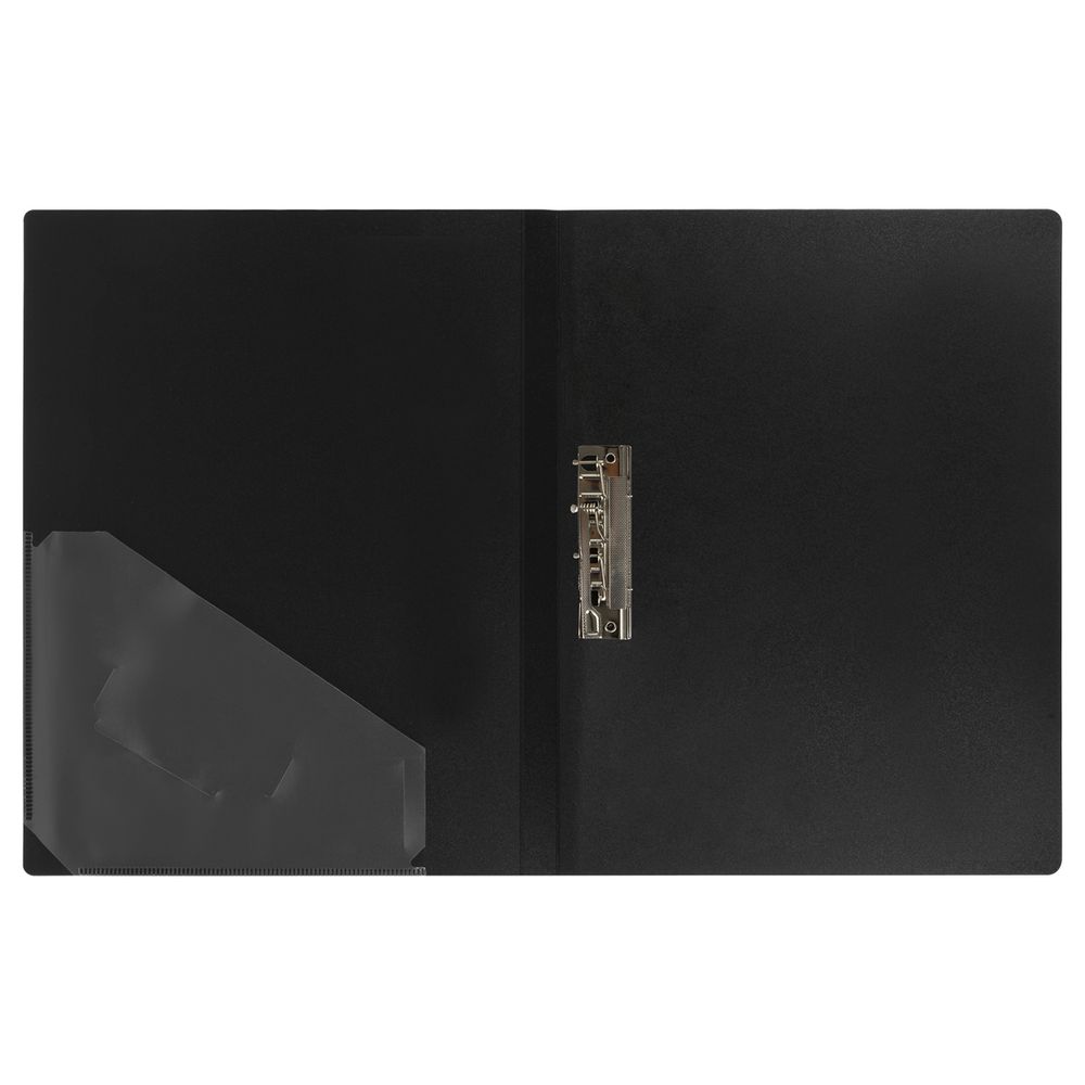 Папка с зажимом Стамм Стандарт, 700мкм, корешок 17мм, черная