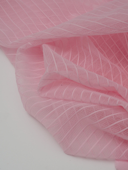 Сетка эластичная нежно-розовая в полоску метражом