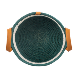 Корзина для хранения Bergenson Bjorn Helly 28х14см бежевая/зеленая