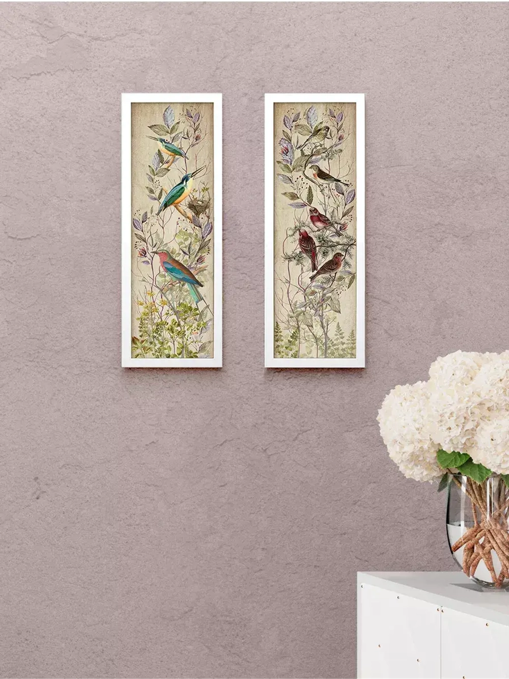 Комплект из двух картин на бумаге 18*50 см