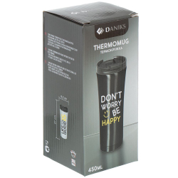 Термокружка нерж, 0.45 л, Daniks, чер, SL-NT014E-BLK-logo2