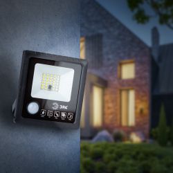 Прожектор ЭРА ERAPRO-20 светодиодный уличный на солнечных батареях с датчиком движения ПДУ 20W 350lm 5000K IP65