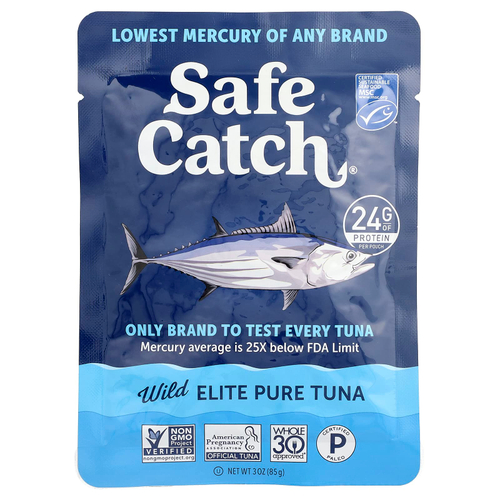Safe Catch, Elite, дикий тунец, чистый, 85 г (3 унции)
