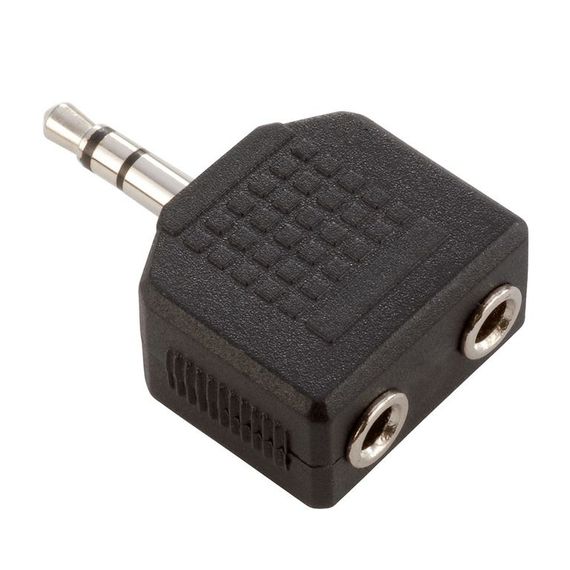 Adam Hall 7556 - адаптер 2 х TRS 3.5 mm stereo (F) - TRS 3.5 mm stereo (M), черный