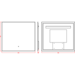 Зеркало прямоугольное Armadi Art Modern 80*70см 543-080-GM подсветка, сенсор, антизапотевание, Gun Metal