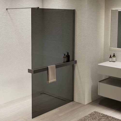 Душевая перегородка Vincea Walk-In VSW-1HR100CGGM 100x200 профиль вороненая сталь/стекло тонированное