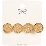 Зажим для волос 1шт «Calista - Shine», цвет пудровый , 6*1,5см