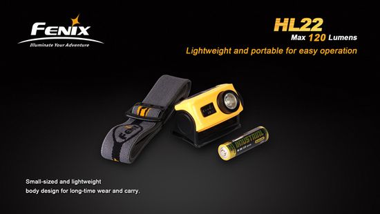 Налобный светодиодный фонарь Fenix HL22 жёлтый 120 люмен