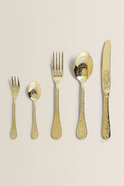 ZARA HOME ВИЛКА С РЕЛЬЕФНЫМ УЗОРОМ, ЗОЛОТОЙ