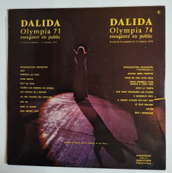 Винтажная виниловая пластинка LP Dalida Olympia 71 Olympia 74 (France 1975)