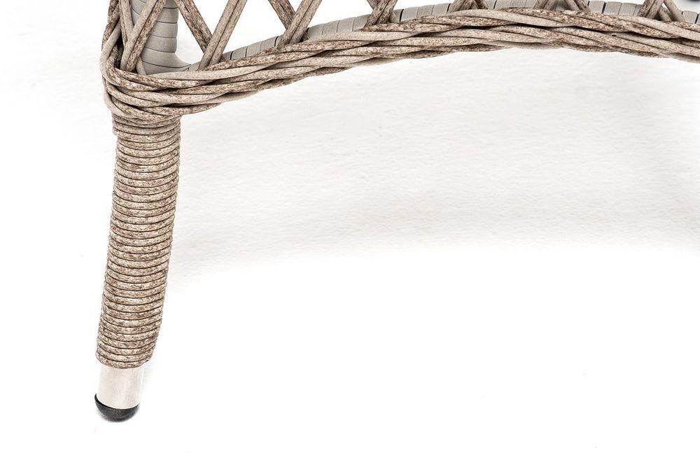 "Эспрессо" плетеный круглый стол, диаметр 80 см, цвет бежевый