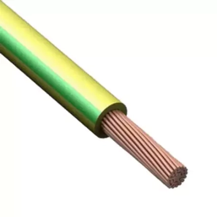 Провод силовой ПуГВнг 1х6 желто-зеленый 1м ТРТС многопроволочный   ЦВЕТЛИТ