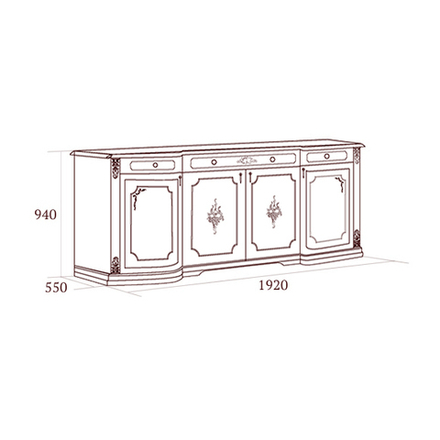 ФЛОРИАНА Комод 4-дверный