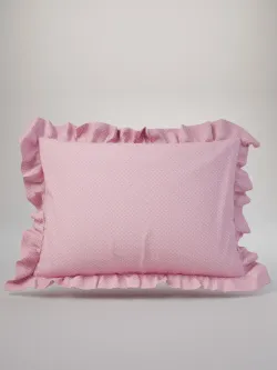 Декоративная наволочка с рюшами, оборками "Соцветие" 50х70 см, 1 шт, без молнии