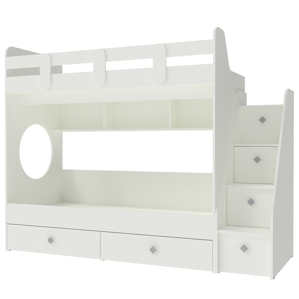 Двухъярусная кровать КарИВи Фортуна-2 Белый  Белый