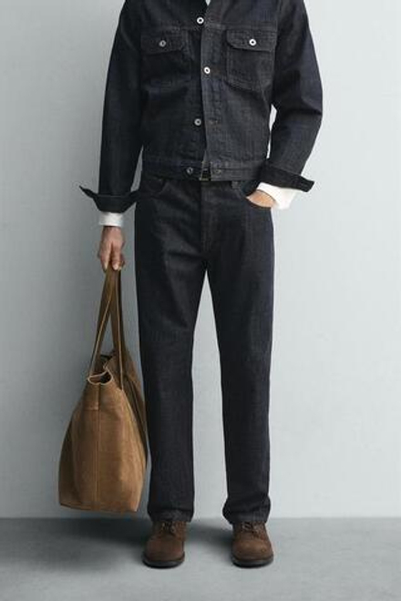 ZARA ДЖИНСЫ STRAIGHT FIT LIMITED EDITION, СИНИЙ