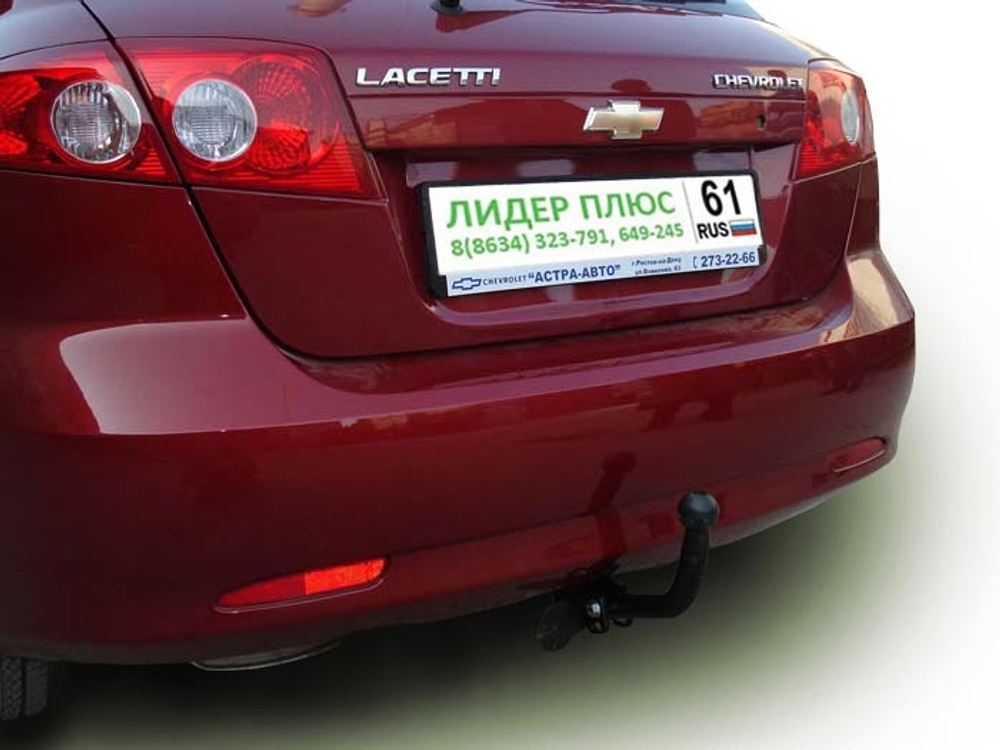 Фаркоп(прицепное) Лидер-Плюс для CHEVROLET LACETTI хетчбек, 2004-2013(паспорт и сертификат в комплекте)(без электрики)C203-A