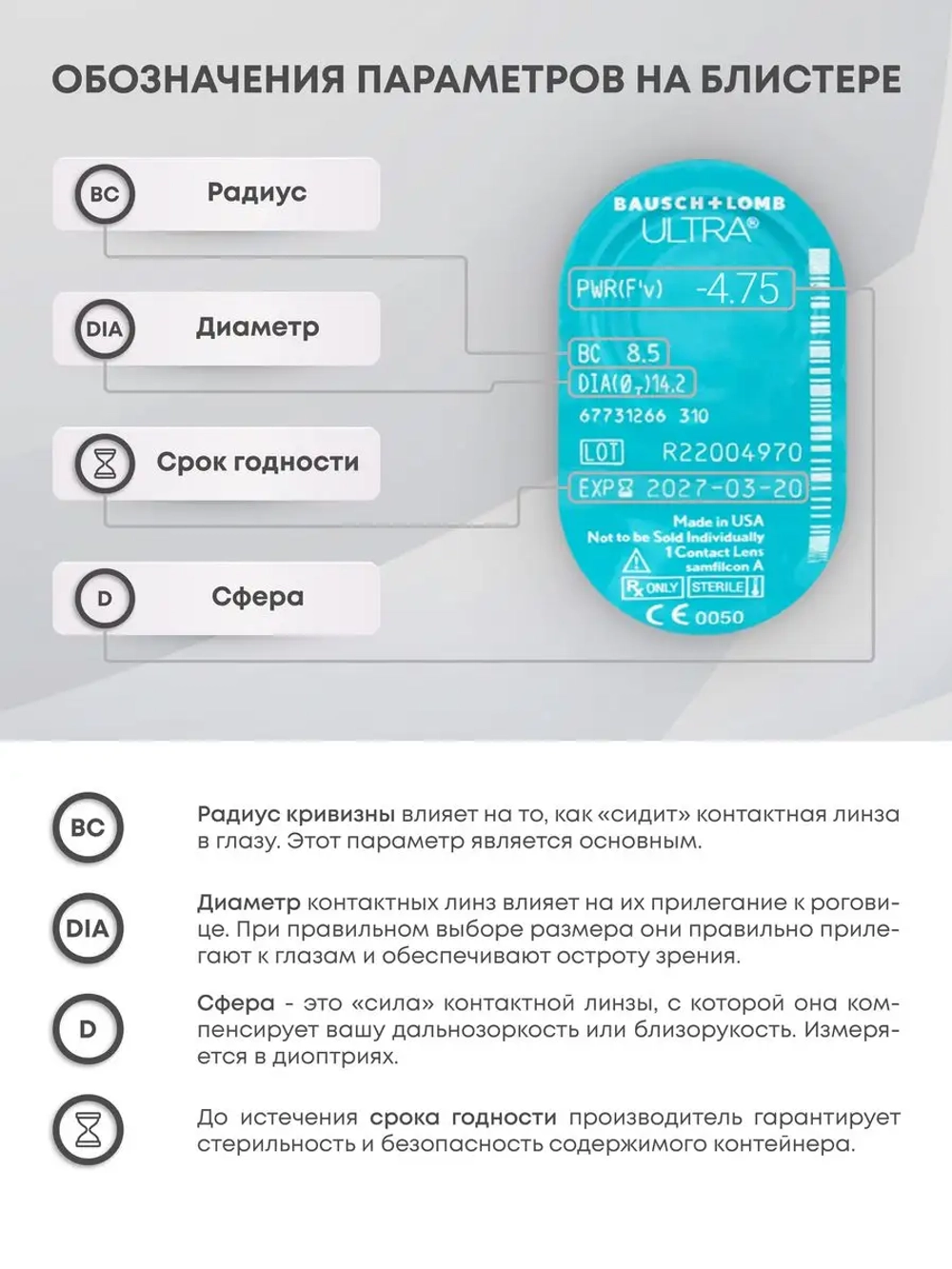 Ежемесячные контактные линзы ULTRA (уп. 6 линз)