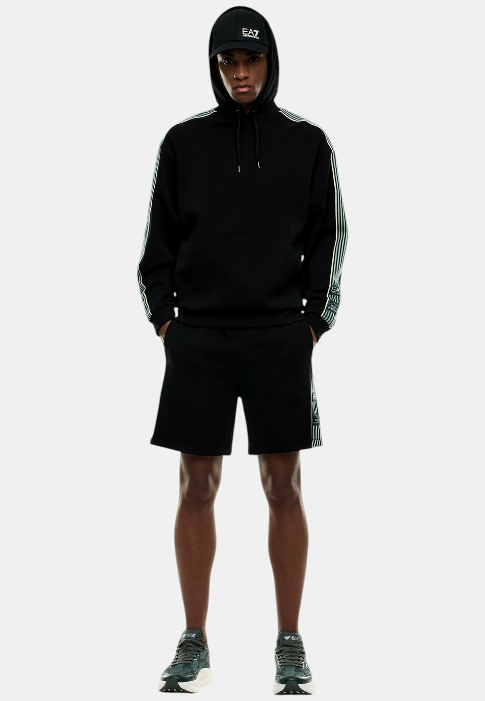 EA7 Emporio Armani Толстовка с капюшоном - Чёрный
